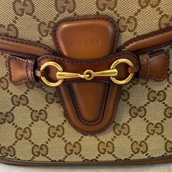 Gucci Brown and Tan Lady Web Crossbody Bag with Gucci Red and Green Strap - Picture 3 of 15